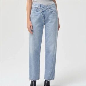 AGOLDE Criss Cross Jeans in Light Blue Wash